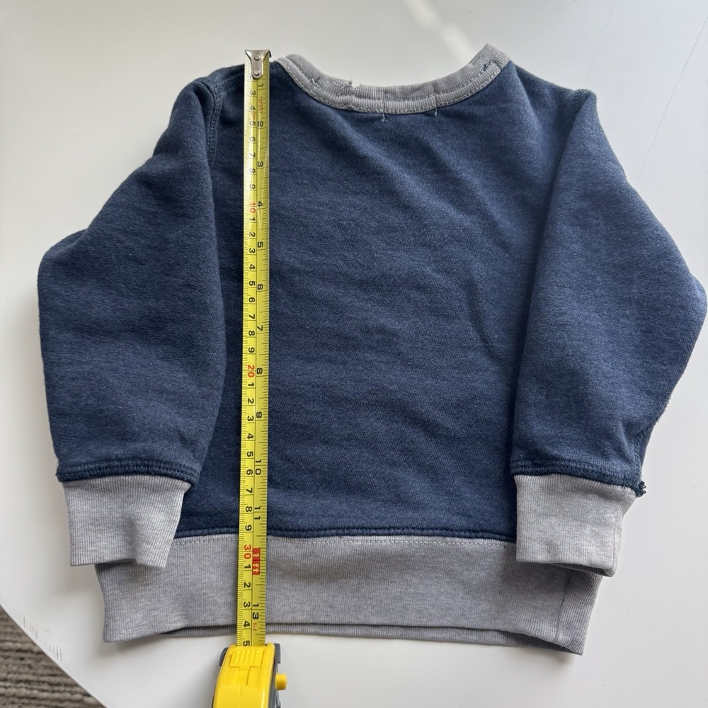 Polo Ralph Lauren Sweatshirt Kids 2T Blue Gray Colorblock Fleece Pullover Logo - Picture 6 of 10